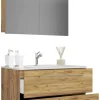 Waschplatz 3tlg-Badinos Eiche Honig Nachbildung B/H/T: ca. 81x52x46 cm