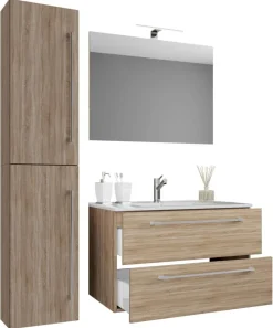 Waschplatz 4tlg-Badinos Eiche Sonoma Nachbildung B/H/T: ca. 81x52x46 cm