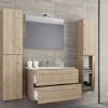 Waschplatz 5tlg-Badinos weiß Eiche Sonoma Nachbildung B/H/T: ca. 60x50x46 cm