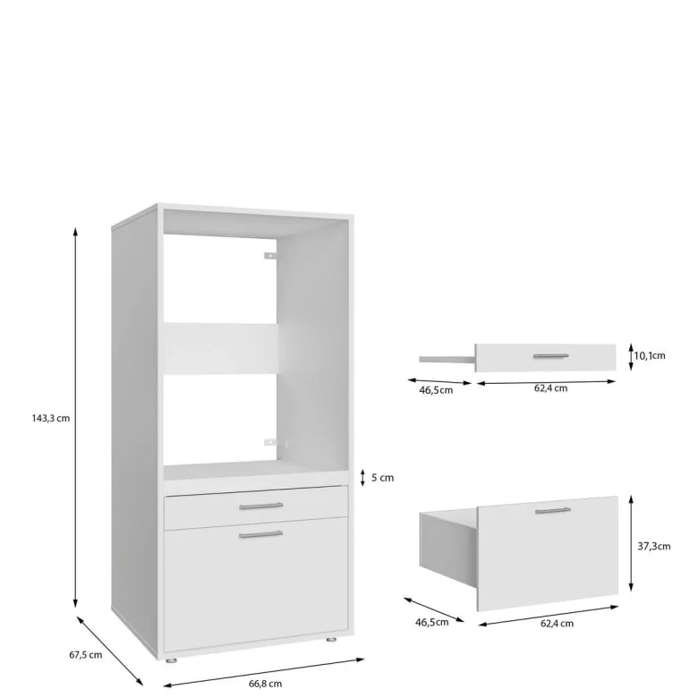 Washcab Waschmaschinenschrank WCBA142 weiß B/H/T: ca. 66,5x142x67,5 cm