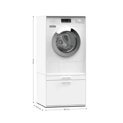 Washcab Waschmaschinenschrank WCBA142 weiß B/H/T: ca. 66,5x142x67,5 cm