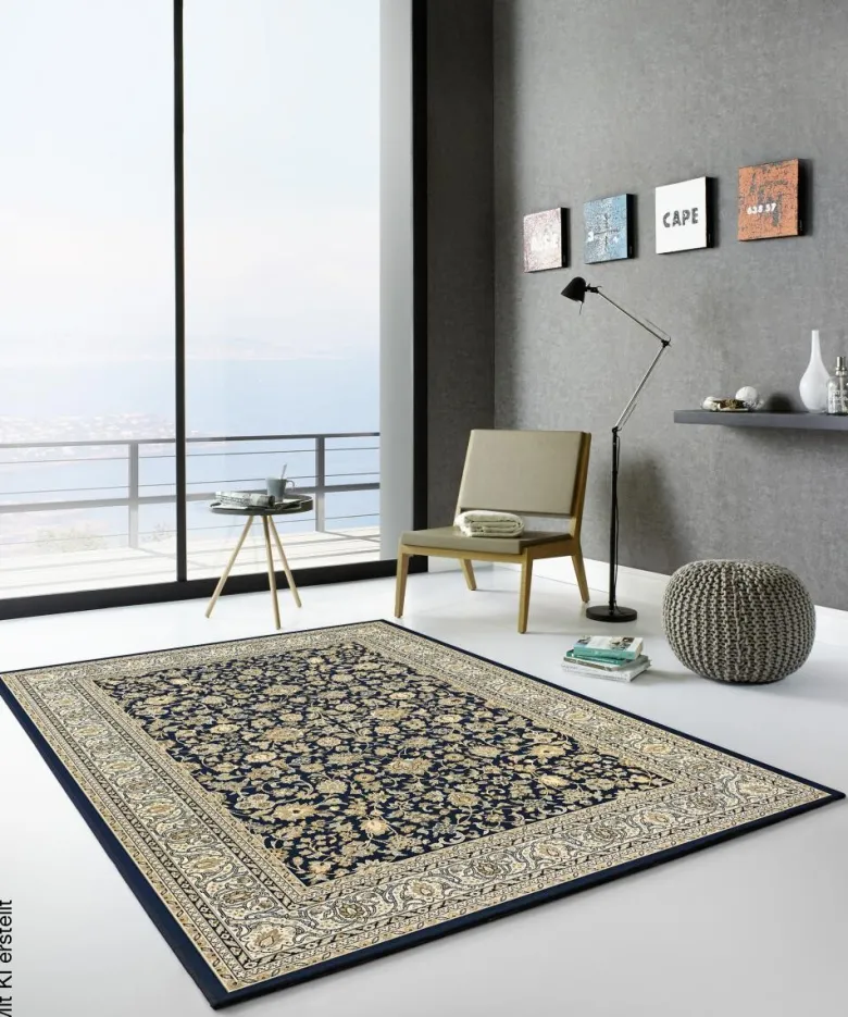 Webteppich Kashmar blau B/L: ca. 160x230 cm