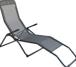 Wellnessliege anthrazit Stahl B/H/L: ca. 59x98x145 cm