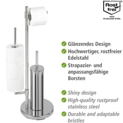 WENKO Stand-WC-Garnitur Chrom Edelstahl