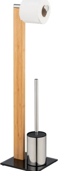 WENKO Stand-WC-Garnitur Tindari natur Edelstahl
