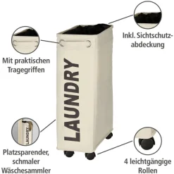 WENKO Wäschekorb beige braun Kunststoff