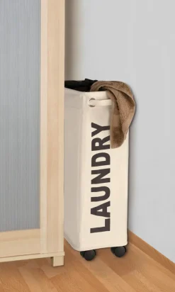 WENKO Wäschekorb beige braun Kunststoff