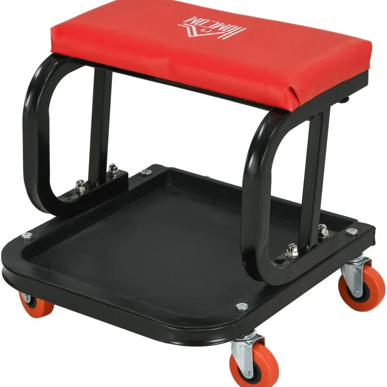 Werkstatthocker rot B/H/L: ca. 35x37x38 cm
