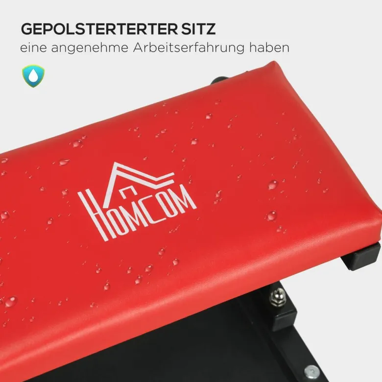 Werkstatthocker rot B/H/L: ca. 35x37x38 cm