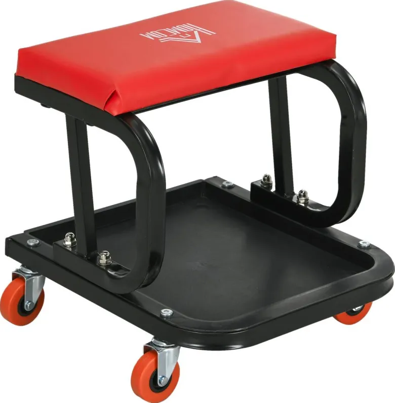 Werkstatthocker rot B/H/L: ca. 35x37x38 cm