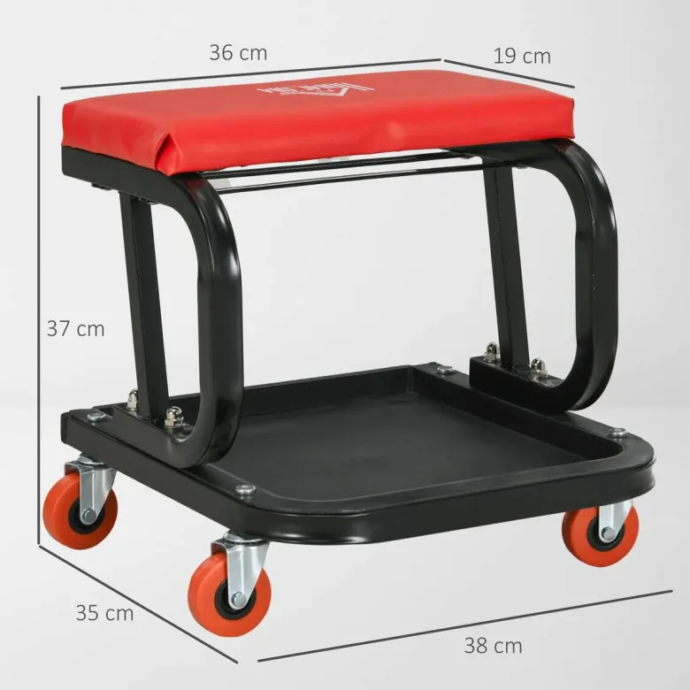 Werkstatthocker rot B/H/L: ca. 35x37x38 cm