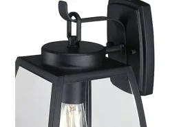 Westinghouse Außenwandleuchte Niko mattschwarz Metall Glas B/H/L: ca. 20x35x23 cm E27 1 Brennstellen