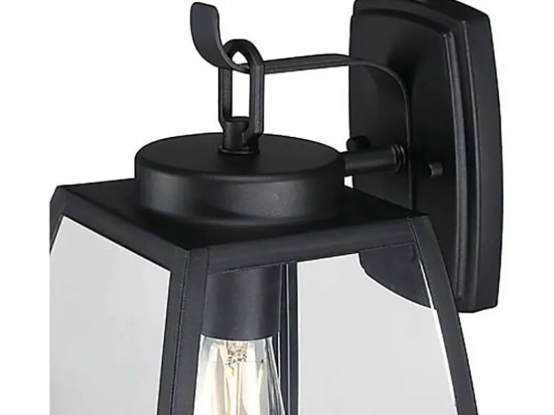 Westinghouse Außenwandleuchte Niko mattschwarz Metall Glas B/H/L: ca. 20x35x23 cm E27 1 Brennstellen