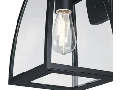Westinghouse Außenwandleuchte Niko mattschwarz Metall Glas B/H/L: ca. 20x35x23 cm E27 1 Brennstellen