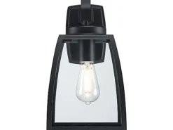 Westinghouse Außenwandleuchte Niko mattschwarz Metall Glas B/H/L: ca. 20x35x23 cm E27 1 Brennstellen