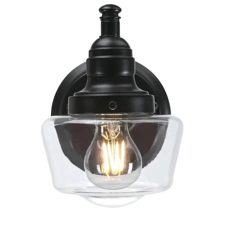 Westinghouse Außenwandleuchte Eddystone mattschwarz Glas Metall B/H/L: ca. 15x21x22 cm E27 1 Brennstellen
