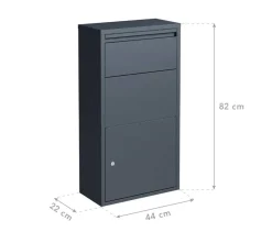 Westmann Briefkasten mit Paketbox Pollux anthrazit B/H/L: ca. 22x82x44 cm