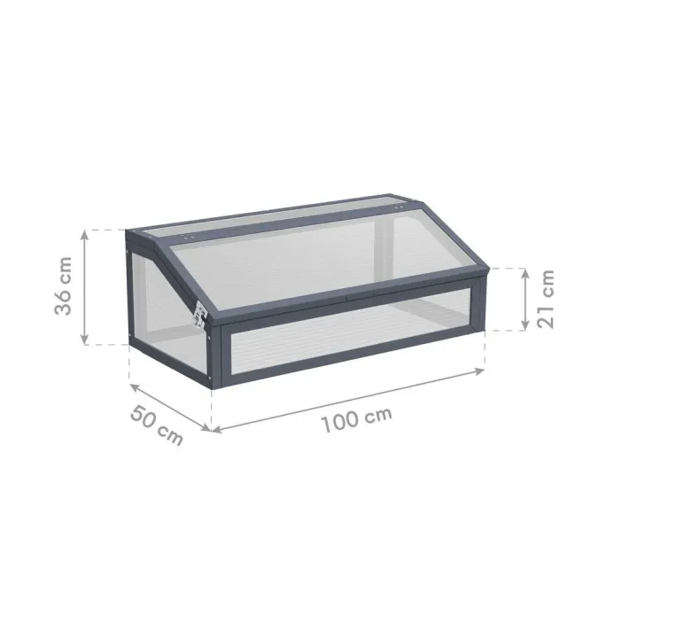 Westmann Frühbeetaufsatz Tega grau B/H/L: ca. 100x36x50 cm