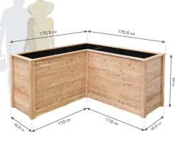 Westmann Hochbeet Klassik L natur Holz B/H/L: ca. 170x84x1705 cm