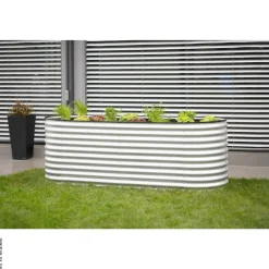 Westmann Hochbeet Oval silber Metall B/H/L: ca. 80x82x240 cm