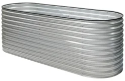 Westmann Hochbeet Oval silber Metall B/H/L: ca. 80x82x240 cm