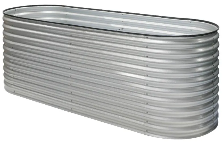 Westmann Hochbeet Oval silber Metall B/H/L: ca. 80x82x240 cm