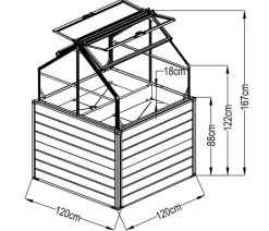 Westmann Hochbeet Store & Grow anthrazit Metall B/H/L: ca. 120x169x120 cm