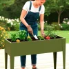 Westmann Hochbeet Vedura olive Stahl B/H/L: ca. 100x80x30 cm