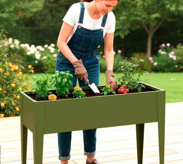 Westmann Hochbeet Vedura olive Stahl B/H/L: ca. 100x80x30 cm