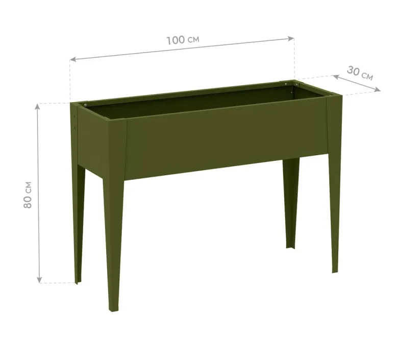 Westmann Hochbeet Vedura olive Stahl B/H/L: ca. 100x80x30 cm