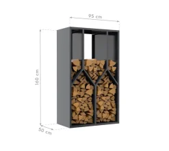 Westmann Kaminholzregal Castra anthrazit B/H/L: ca. 95x160x50 cm