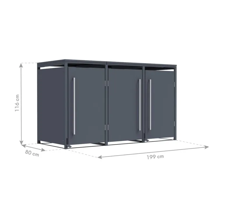 Westmann Mülltonnenbox Pedura anthrazit B/H/L: ca. 199x116x80 cm