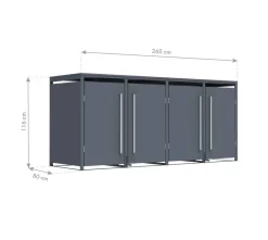 Westmann Mülltonnenbox Pedura anthrazit B/H/L: ca. 265x116x80 cm