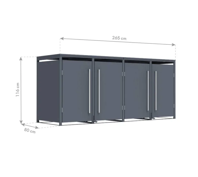 Westmann Mülltonnenbox Pedura anthrazit B/H/L: ca. 265x116x80 cm