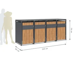 Westmann Mülltonnenbox Varius Holzoptik B/H/L: ca. 265x116x80 cm