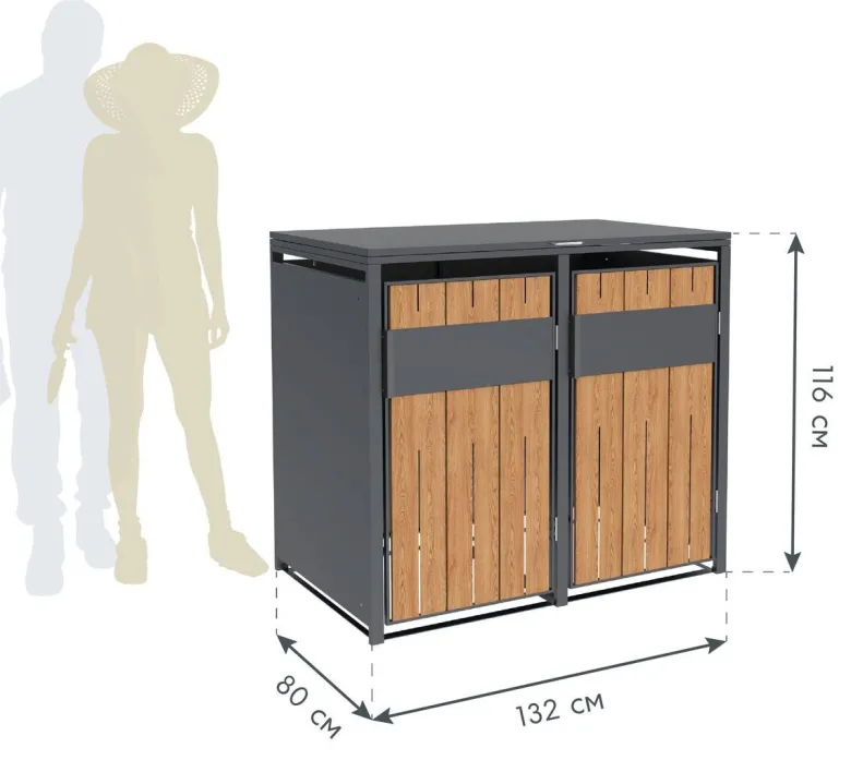 Westmann Mülltonnenbox Varius Holzoptik B/H/L: ca. 132x116x80 cm