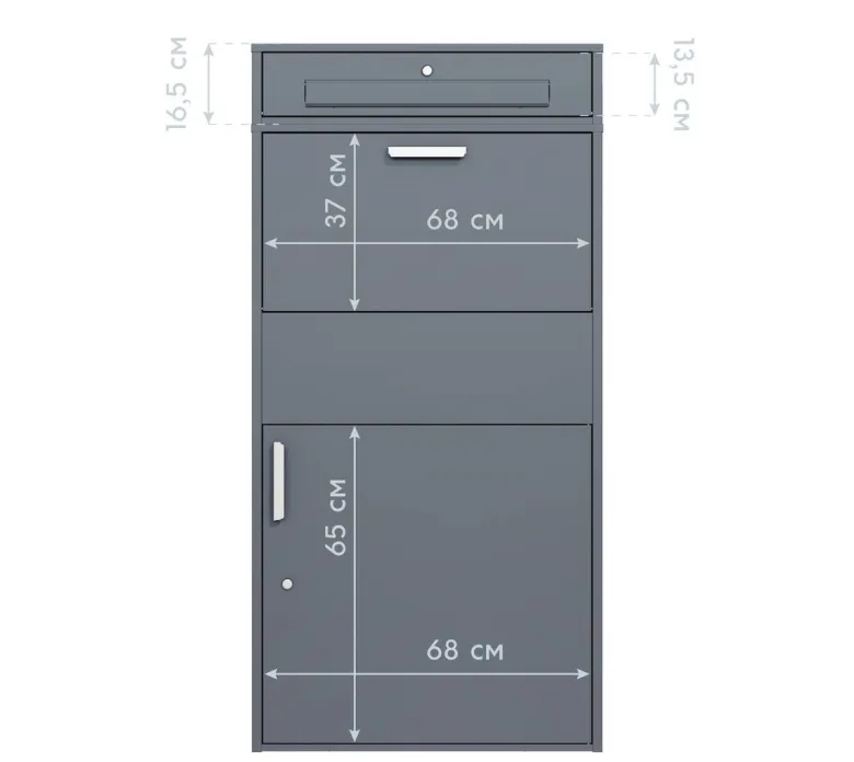 Westmann Paketbox Pavo anthrazit B/H/L: ca. 72x128x45 cm