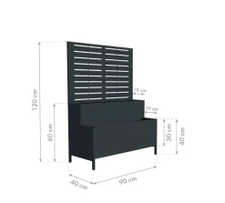 Westmann Pflanzkasten Dekora anthrazit Stahl B/H/L: ca. 90x120x40 cm