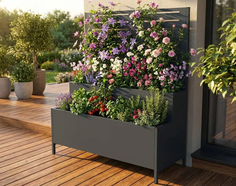 Westmann Pflanzkasten Dekora anthrazit Stahl B/H/L: ca. 90x120x40 cm