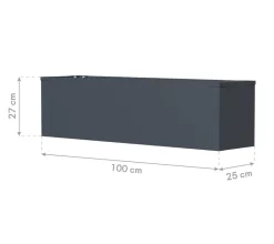 Westmann Pflanzkasten Talus anthrazit Metall B/H/L: ca. 100x27x25 cm