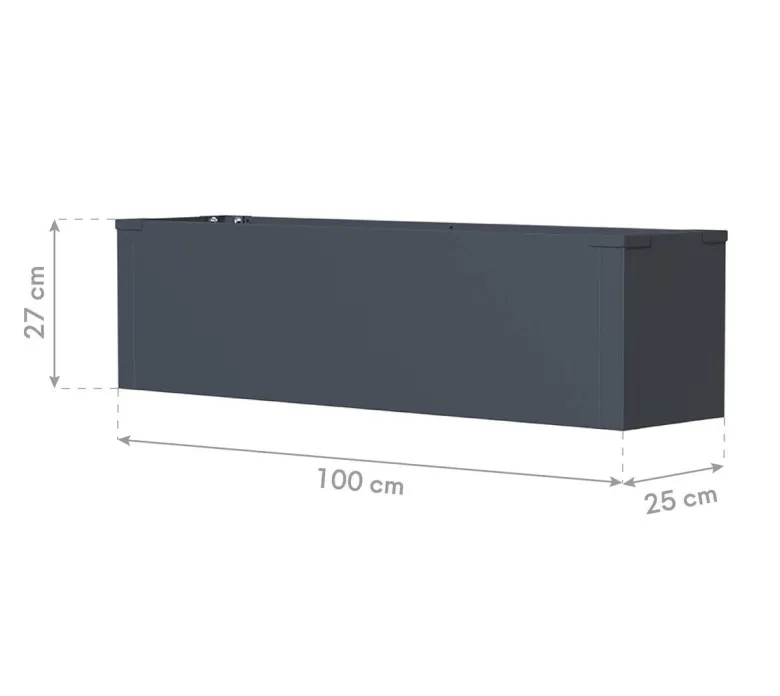 Westmann Pflanzkasten Talus anthrazit Metall B/H/L: ca. 100x27x25 cm