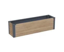 Westmann Pflanzkasten Talus Holzoptik Metall B/H/L: ca. 100x27x25 cm