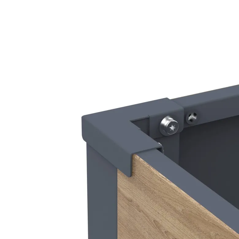 Westmann Pflanzkasten Talus Holzoptik Metall B/H/L: ca. 100x27x25 cm