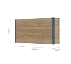 Westmann Pflanzkasten Talus Holzoptik Metall B/H/L: ca. 100x52x25 cm
