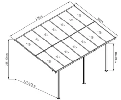 Westmann Terrassenüberdachung Bruce grau Aluminium B/H/T: ca. 434x269x300 cm