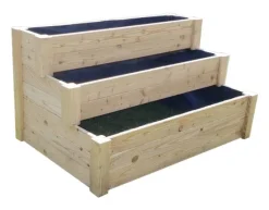 Westmann Treppenhochbeet Premium natur Lärche B/H/L: ca. 76x64x120 cm