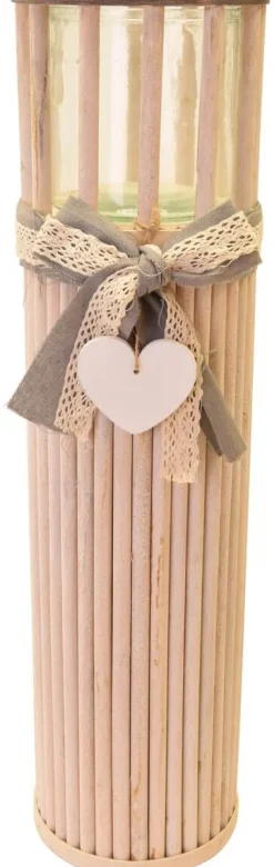 Windlicht natur Bambus H/D: ca. 58x15 cm