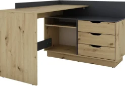 Winkelschreibtisch BELFAST anthrazit Eiche Nachbildung B/H/T: ca. 129x83,5x105 cm