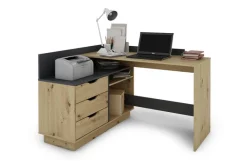 Winkelschreibtisch BELFAST anthrazit Eiche Nachbildung B/H/T: ca. 129x83,5x105 cm