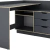 Winkelschreibtisch BELFAST anthrazit Eiche Optik B/H/T: ca. 129x83,5x105 cm